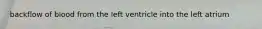 backflow of blood from the left ventricle into the left atrium