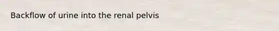 Backflow of urine into the renal pelvis