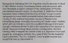 Background: Following the U.S. Supreme Court's decision in Bush v. Palm Beach County Canvassing Board, and concurrent with Vice President Al Gore's contest of the certification of Florida presidential election results, on December 8, 2000 the Florida Supreme Court ordered that the Circuit Court in Leon County reorganize by hand 9000 contested ballots from Miami-Dade County. It also ordered that every county in Florida must immediately begin manually recounting all "under-votes" (ballots which did not indicate a vote for president) because there were enough contested ballots to place the outcome of the election in doubt. Governor George Bush and his running mate, Richard Cheney, filed a request for review in the U.S. Supreme Court and sought an emergency petition for a stay of the Florida Supreme Court's decision. The U.S. Supreme Court granted review and issued the stay on December 9.