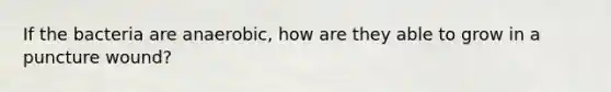 If the bacteria are anaerobic, how are they able to grow in a puncture wound?