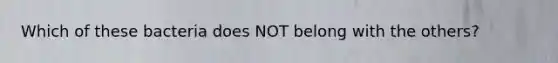 Which of these bacteria does NOT belong with the others?