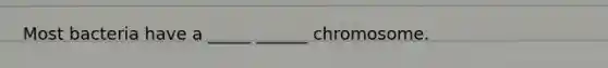 Most bacteria have a _____ ______ chromosome.