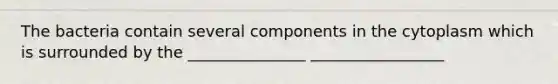 The bacteria contain several components in the cytoplasm which is surrounded by the _______________ _________________