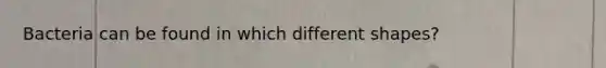 Bacteria can be found in which different shapes?