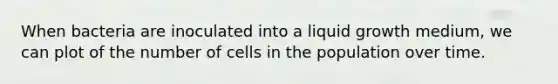 When bacteria are inoculated into a liquid growth medium, we can plot of the number of cells in the population over time.
