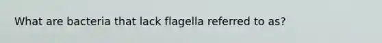 What are bacteria that lack flagella referred to as?