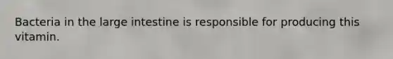 Bacteria in the large intestine is responsible for producing this vitamin.