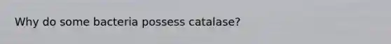 Why do some bacteria possess catalase?