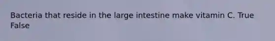 Bacteria that reside in the large intestine make vitamin C. True False