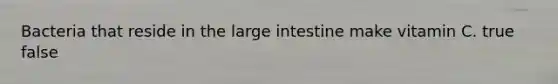 Bacteria that reside in the large intestine make vitamin C. true false