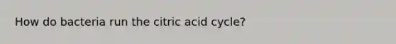 How do bacteria run the citric acid cycle?