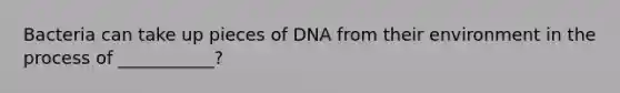 Bacteria can take up pieces of DNA from their environment in the process of ___________?