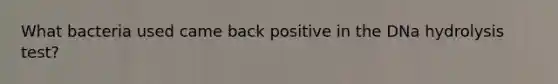 What bacteria used came back positive in the DNa hydrolysis test?