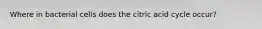 Where in bacterial cells does the citric acid cycle occur?