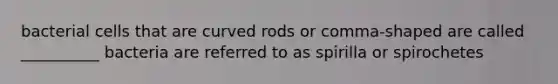 bacterial cells that are curved rods or comma-shaped are called __________ bacteria are referred to as spirilla or spirochetes