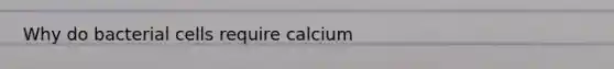 Why do bacterial cells require calcium