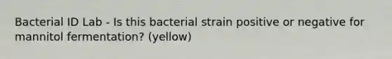 Bacterial ID Lab - Is this bacterial strain positive or negative for mannitol fermentation? (yellow)