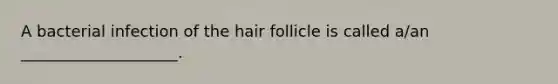 A bacterial infection of the hair follicle is called a/an ____________________.