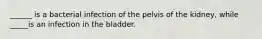 ______ is a bacterial infection of the pelvis of the kidney, while _____is an infection in the bladder.