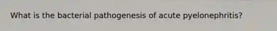 What is the bacterial pathogenesis of acute pyelonephritis?