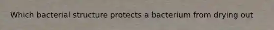 Which bacterial structure protects a bacterium from drying out