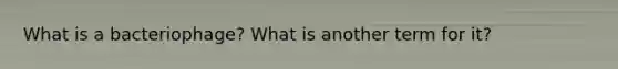 What is a bacteriophage? What is another term for it?