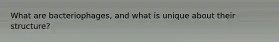 What are bacteriophages, and what is unique about their structure?