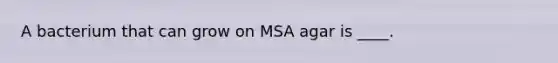 A bacterium that can grow on MSA agar is ____.