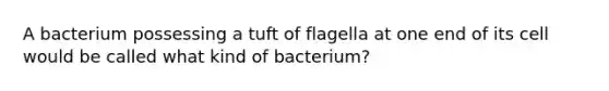 A bacterium possessing a tuft of flagella at one end of its cell would be called what kind of bacterium?