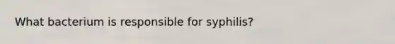 What bacterium is responsible for syphilis?