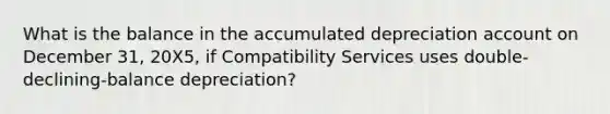 What is the balance in the accumulated depreciation account on December 31, 20X5, if Compatibility Services uses double-declining-balance depreciation?