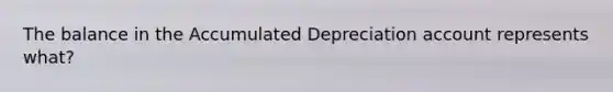 The balance in the Accumulated Depreciation account represents what?