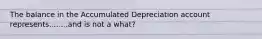 The balance in the Accumulated Depreciation account represents........and is not a what?