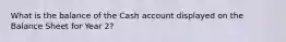 What is the balance of the Cash account displayed on the Balance Sheet for Year 2?