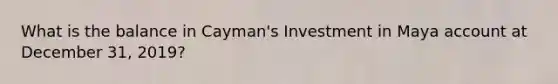 What is the balance in Cayman's Investment in Maya account at December 31, 2019?