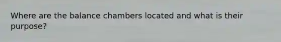 Where are the balance chambers located and what is their purpose?