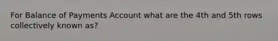 For Balance of Payments Account what are the 4th and 5th rows collectively known as?