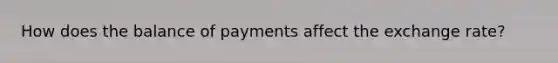 How does the balance of payments affect the exchange rate?