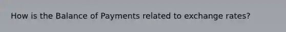 How is the Balance of Payments related to exchange rates?