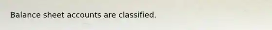 Balance sheet accounts are classified.