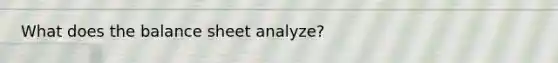 What does the balance sheet analyze?