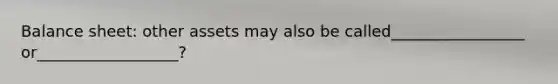 Balance sheet: other assets may also be called_________________ or__________________?