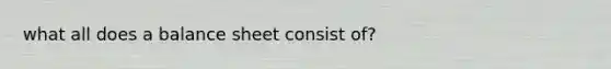 what all does a balance sheet consist of?