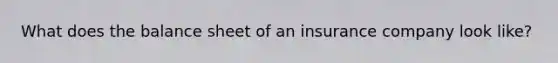 What does the balance sheet of an insurance company look like?