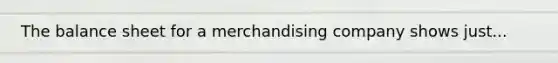 The balance sheet for a merchandising company shows just...