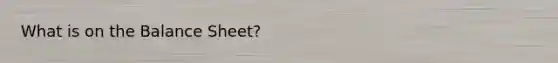 What is on the Balance Sheet?