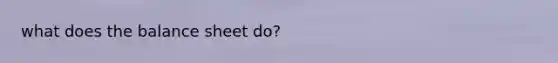 what does the balance sheet do?