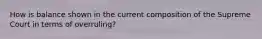 How is balance shown in the current composition of the Supreme Court in terms of overruling?