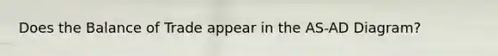 Does the Balance of Trade appear in the AS-AD Diagram?