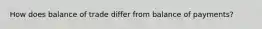 How does balance of trade differ from balance of payments?